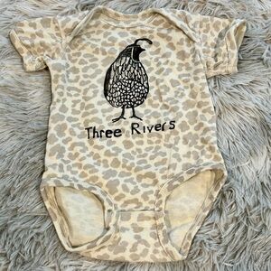 Rabbit Skins Cream Animal Print Kids Bodysuit